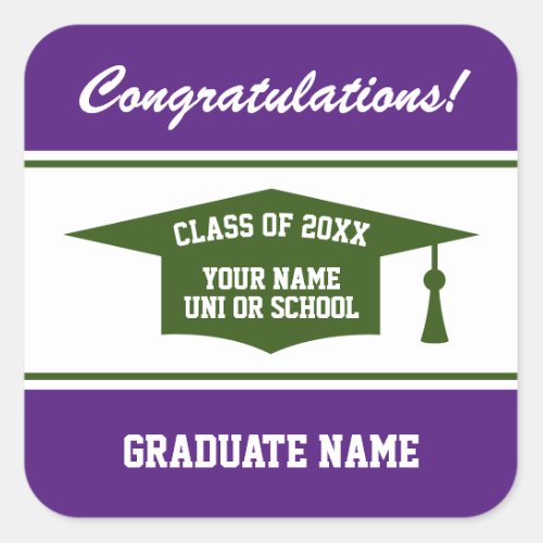 Graduation class of 20XX envelope seal stickers