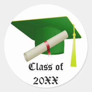 Graduation Class of 20XX Green Sticker