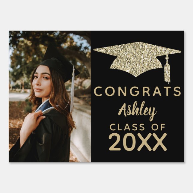 Graduation Class of 20XX Yard Sign with Photo (Front)