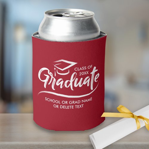 Graduation Class of 20XX Your School Color Custom Can Cooler