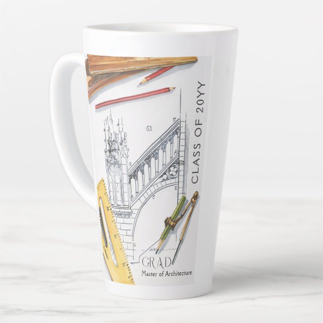 Graduation Class of Architecture Engineer Photo Latte Mug (Left Angle)