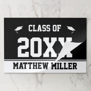 Graduation Class of Black and White Graduate Name Paper Pad