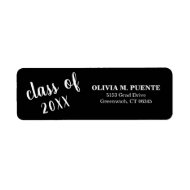Graduation Class Of Black Return Address Label