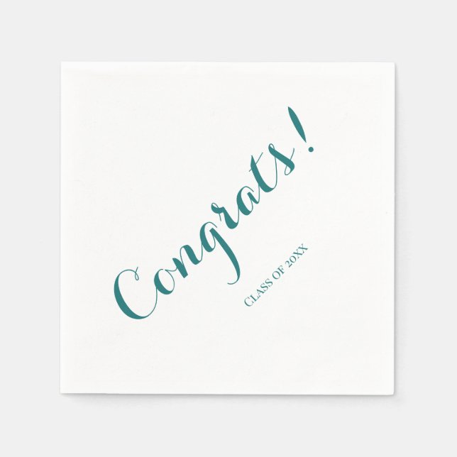 Graduation "Class of" Congrats Green Napkins (Front)