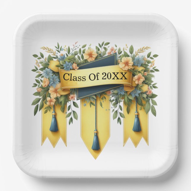 Graduation Class Of Customized Paper Plates (Front)