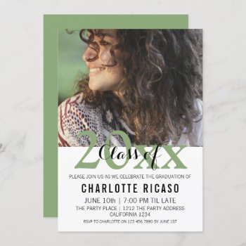 Graduation Class Of Modern Personalized (green) Invitation by Ricaso_Occasions at Zazzle