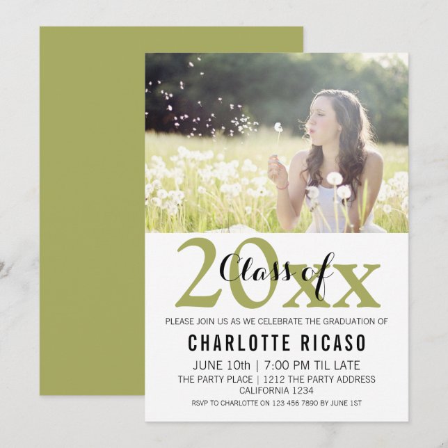 Graduation Class of Modern Personalized Invitation (Front/Back)