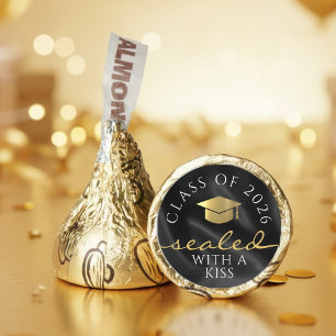 Graduation Class of Sealed with a Kiss Black Gold Hershey®'s Kisses®