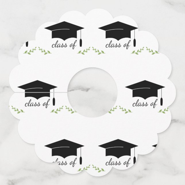 Graduation Class Of Wine Glass Tag (Front)