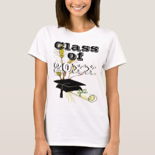 Graduation Class of with Graduation Cap and Wheat T-Shirt