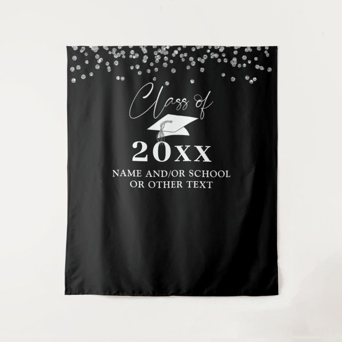 Graduation CLASS OF YEAR Confetti Photo Backdrop | Zazzle.com