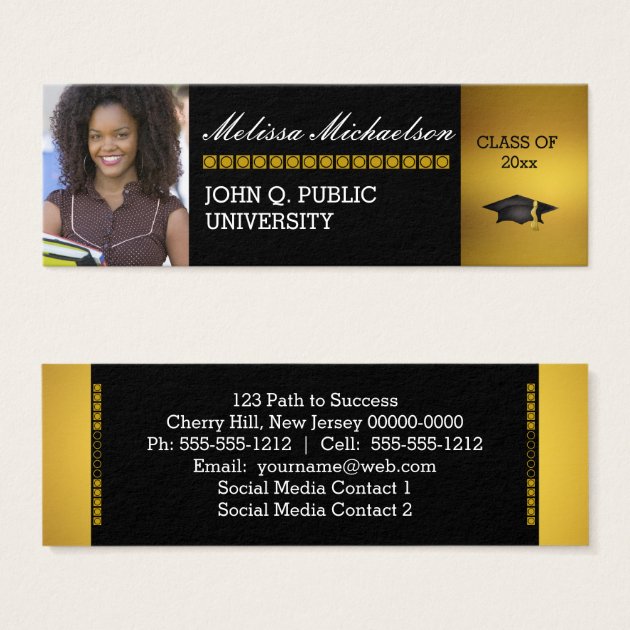 Graduation Class Photo Insert Name Intro Card
