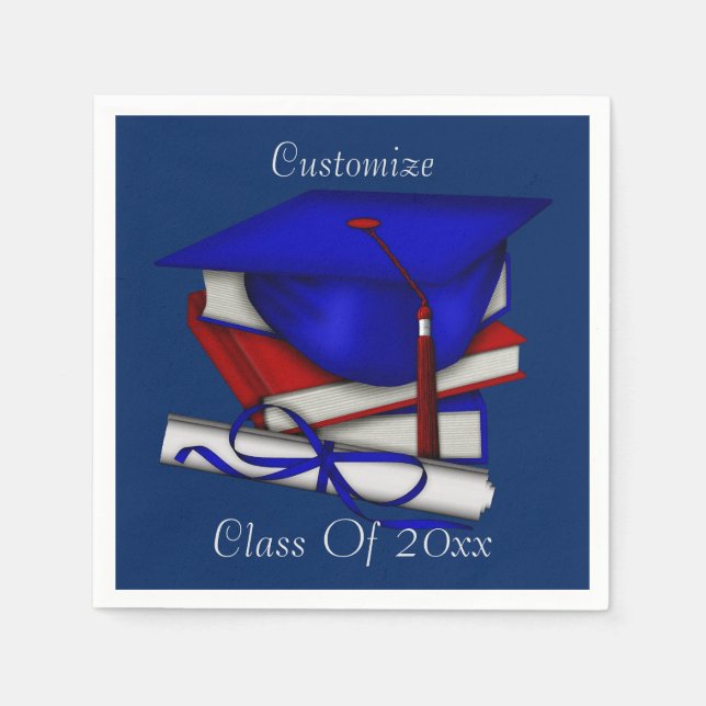 Graduation & Class Reunion Cap & Diploma Napkins (Front)