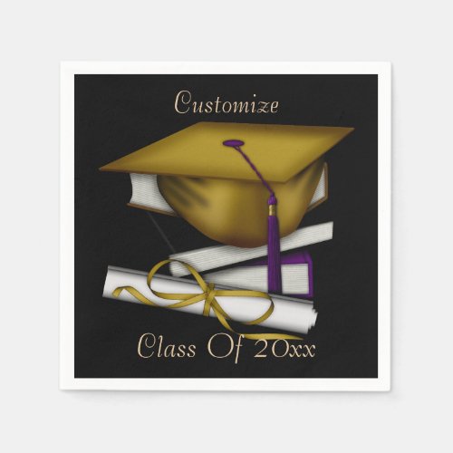 Graduation  Class Reunion Cap  Diploma Napkins 2