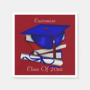 Graduation & Class Reunion Cap & Diploma Napkins 3 by BlueRose_Design at Zazzle