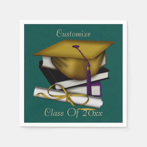 Graduation  Class Reunion Cap  Diploma Napkins 4