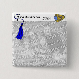 Graduation Class Ring BLUE Button