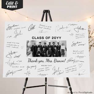 Graduation Class Signature Sign, Teacher Gift Foam Board