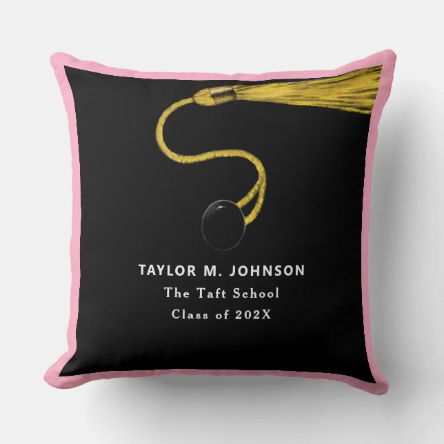 Graduation Class Year and School Throw Pillow (Front)