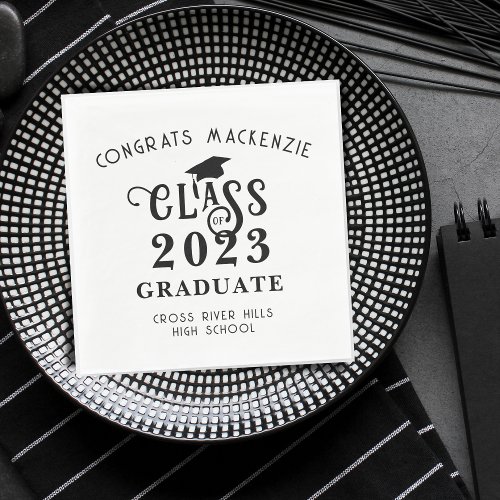 Graduation Class Year Congrats Custom Color Napkins