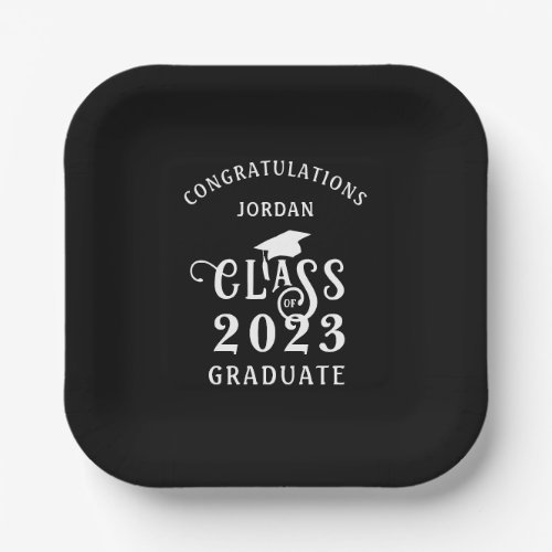 Graduation Class Year Congrats Custom Color Paper Plates