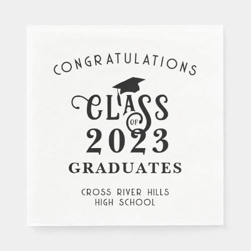 Graduation Class Year Congratulations Custom Color Napkins