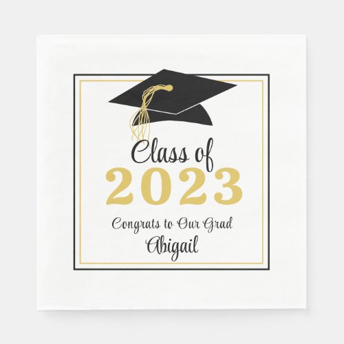 Graduation Class Year Custom Color and Text Napkins