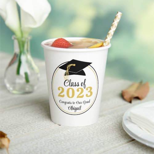 Graduation Class Year Custom Color and Text Paper Cups