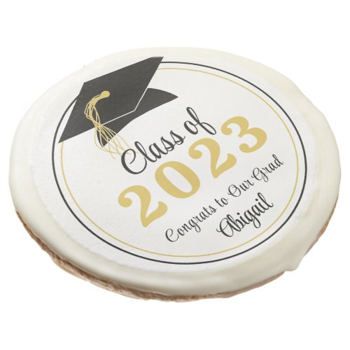 Graduation Class Year Custom Color and Text Sugar Cookie
