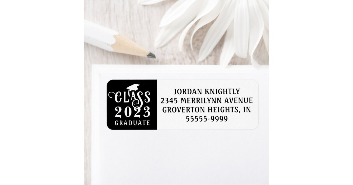 Graduation class year custom color label zazzle