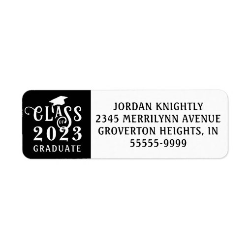 Graduation class year custom color label zazzle