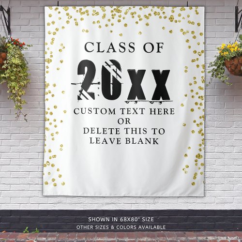 Graduation Class Year Gold Confetti Backdrop