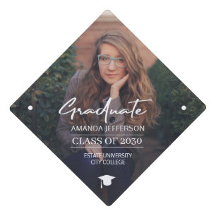Graduation class year school photo personalized gr cap topper