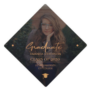 Graduation class year school photo personalized gr cap topper