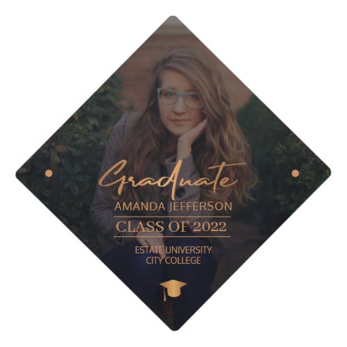 Graduation class year school photo personalized gr graduation cap topper