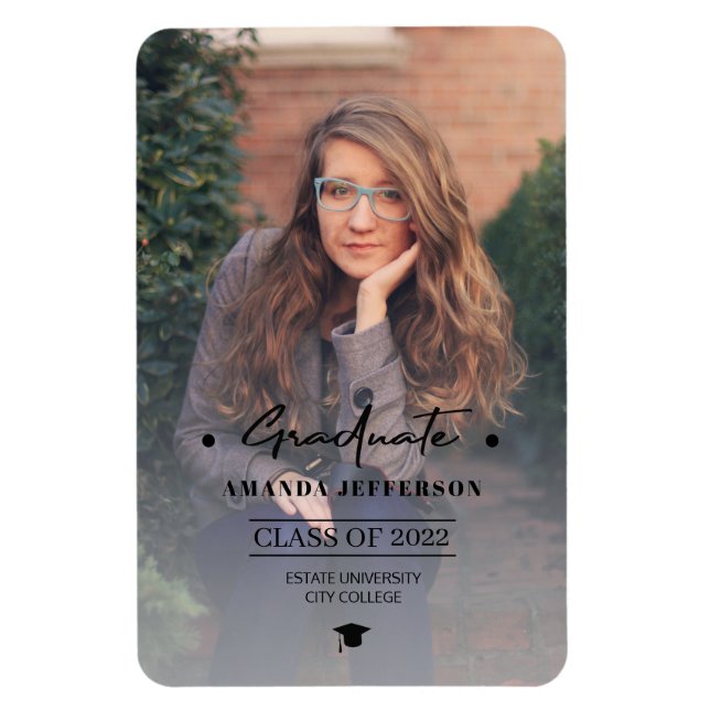 Graduation class year school photo personalized ma magnet (Vertical)