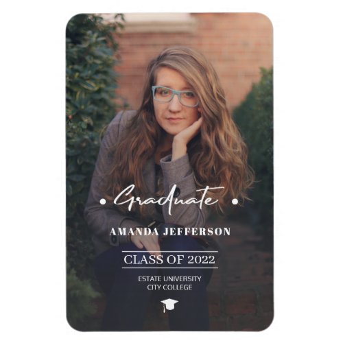 Graduation class year school photo personalized magnet