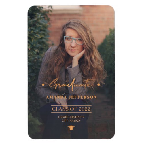 Graduation class year school photo personalized magnet