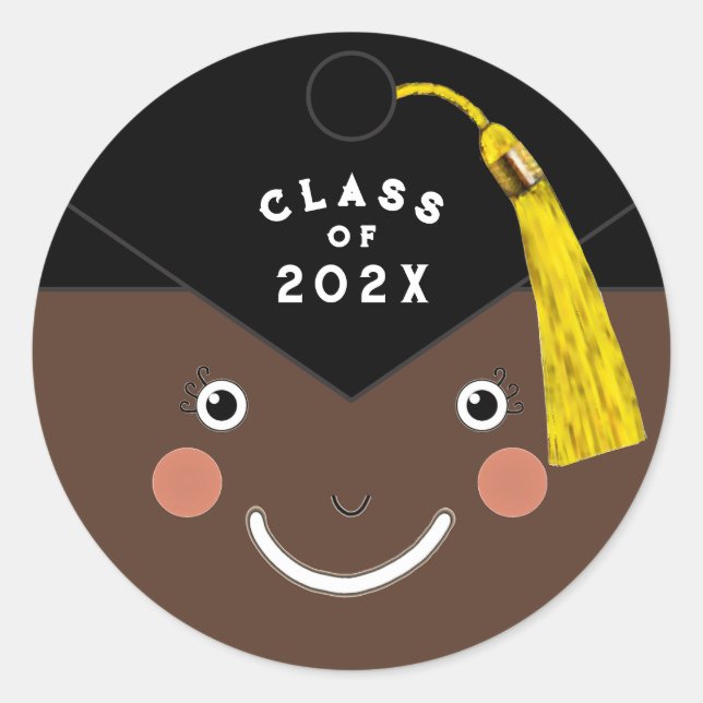 Graduation classic round sticker (Front)