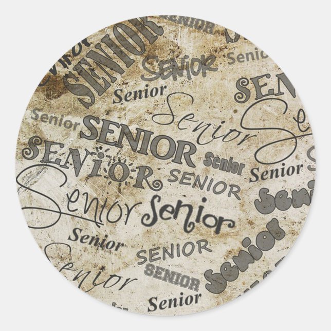 graduation classic round sticker (Front)