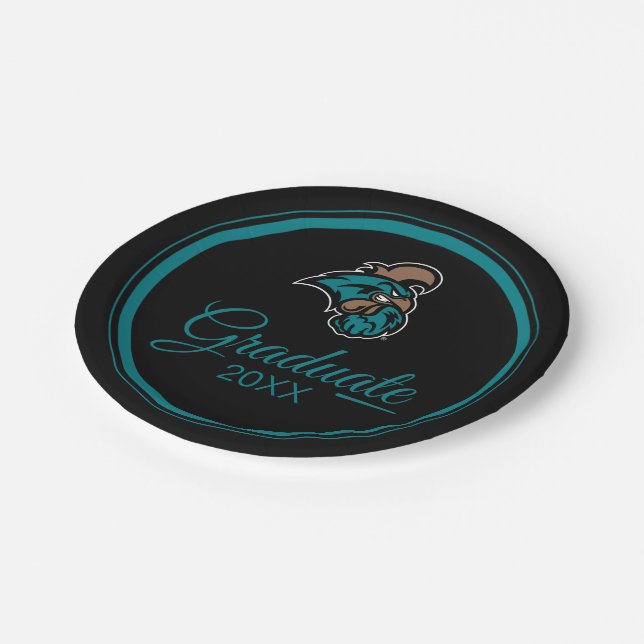 Graduation Coastal Carolina Paper Plates (Angled)