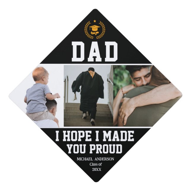 Graduation Collage Memorial, Dad Tassel Topper (Front)