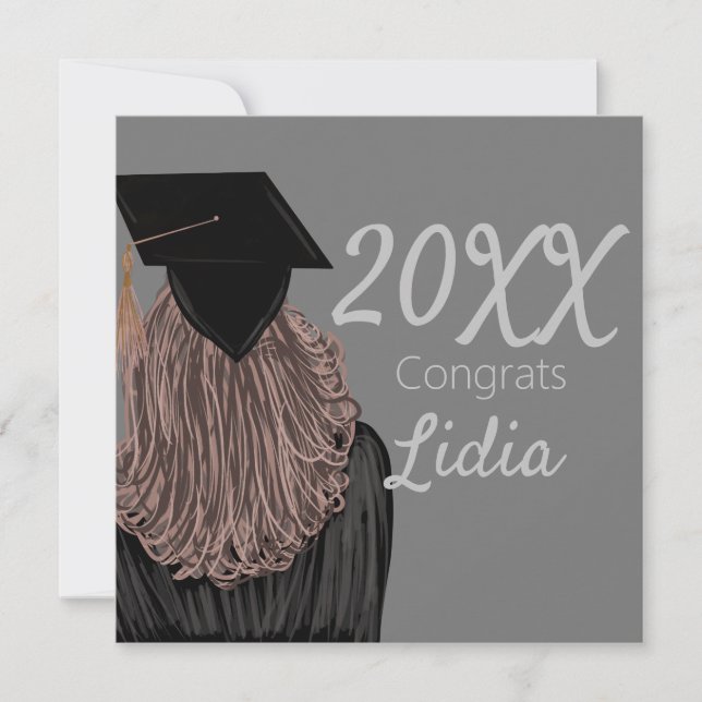 Graduation College Highschool Girl Graduate Card (Front)