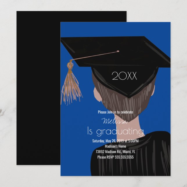 Graduation College Highschool Graduate Man Party   Invitation (Front/Back)