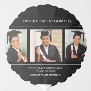Graduation College University Black Photo Name Balloon