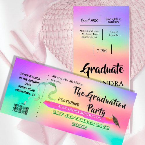 Graduation Colorful Festival Ticket Invitation