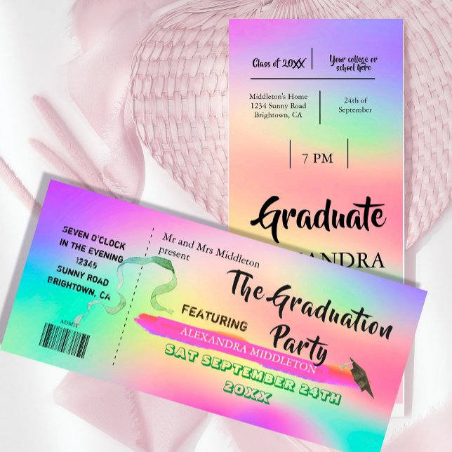 Graduation Colorful Festival Ticket Invitation (Creator Uploaded)