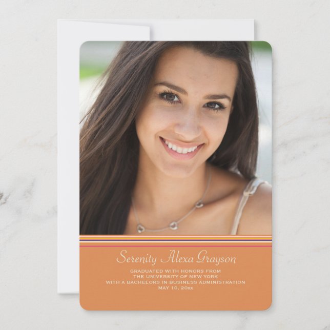 Graduation Colors Photo Announcement (Front)