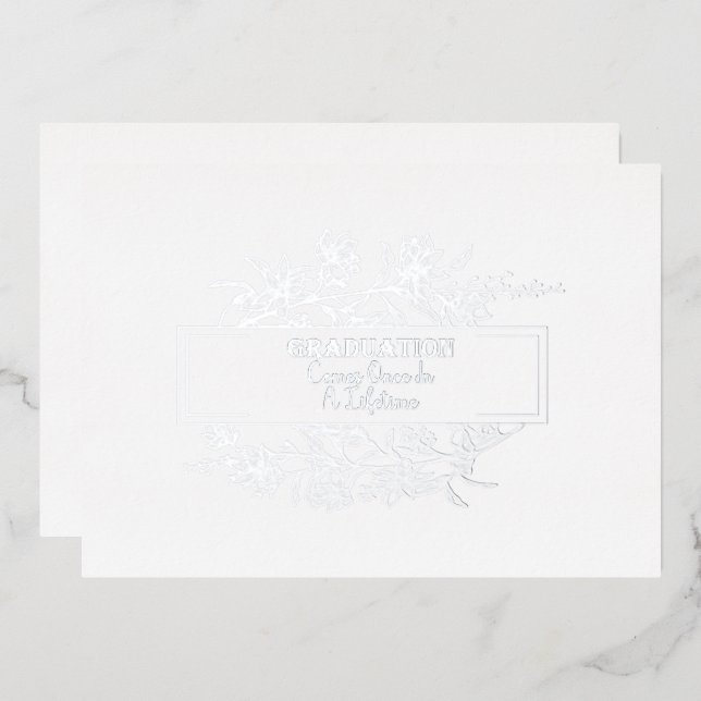 Graduation Comes Once In A Lifetime Foil Invitatio Invitation (Front/Back)