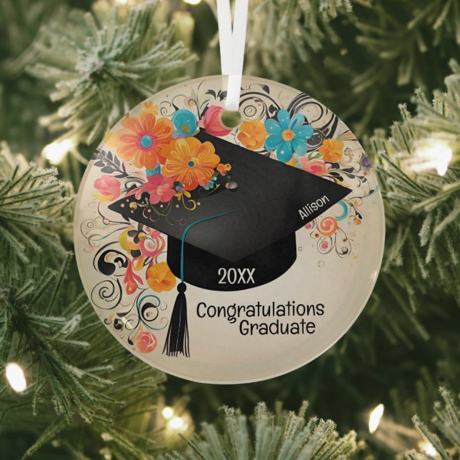 Graduation commemorative glass ornament (Insitu)